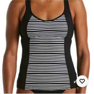 Nike 6:1 Stripe Racerback Tankini Top Black/White Size XL